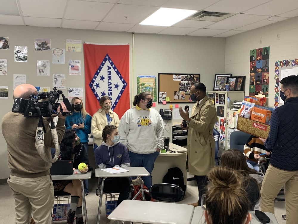 Coach Chavis being interviewed