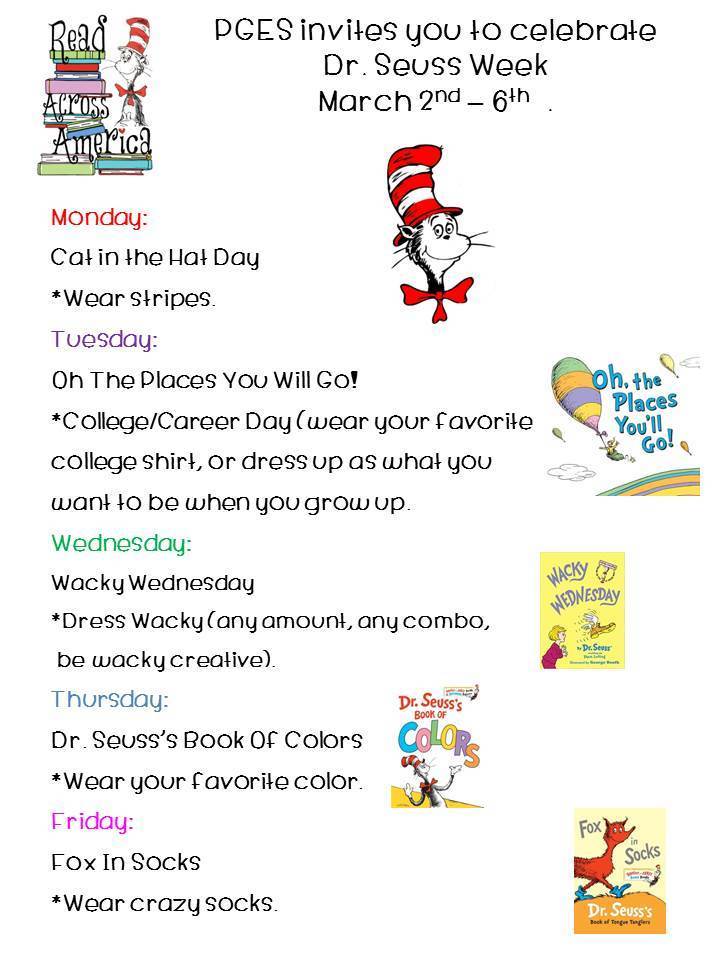 Dr. Seuss Week Prairie Grove Elementary School